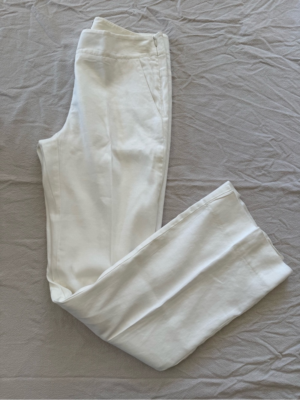 Cabi Angel Trouser #5319R White Linen Blend Wide Leg Pants [4]